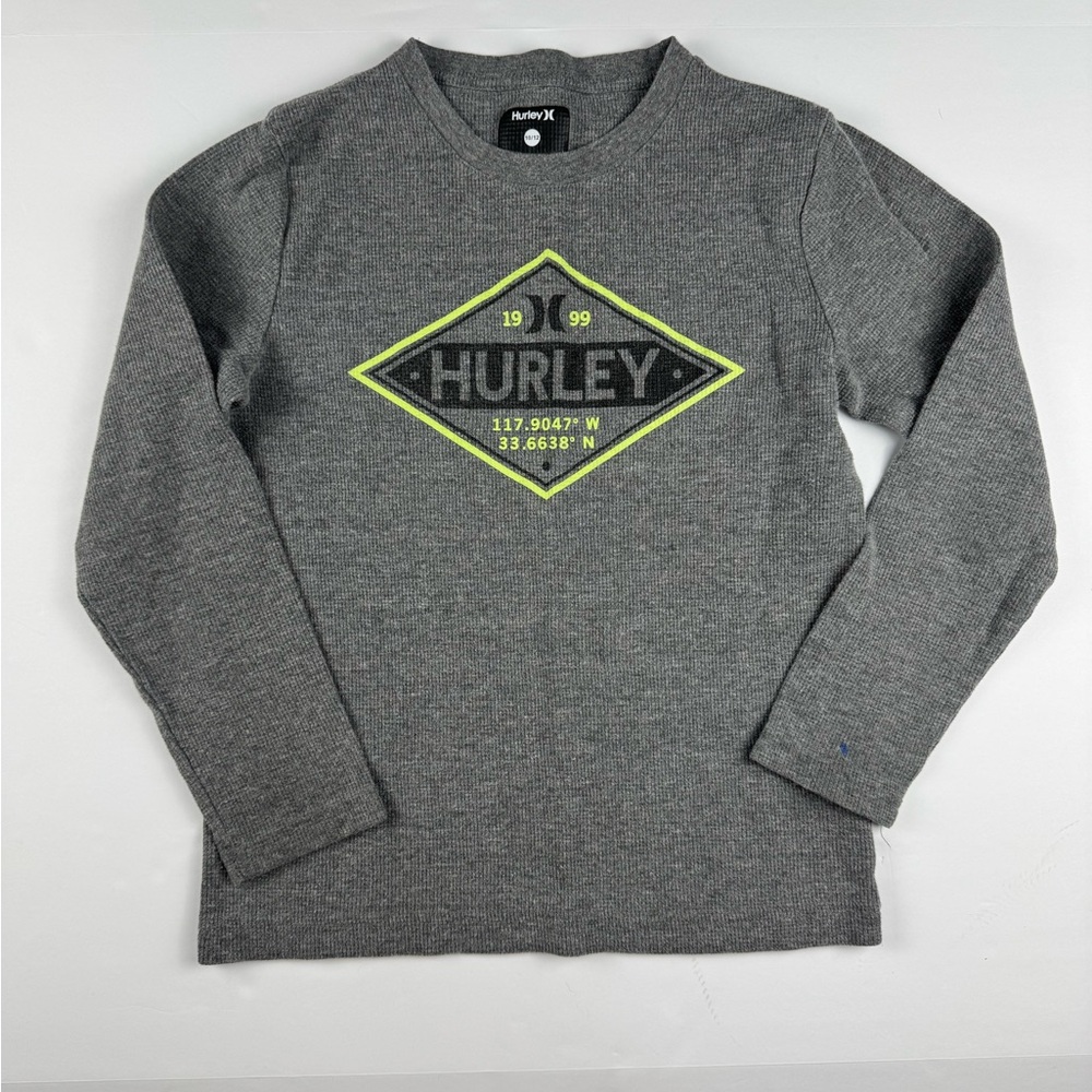Hurley Kids Gray Long Sleeve Henley size 10/12